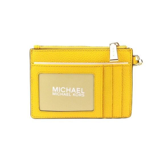 NWT Michael Kors Jet Set Pebble Leather ID Card Coin Wallet Purse Sun - Picture 6 of 9